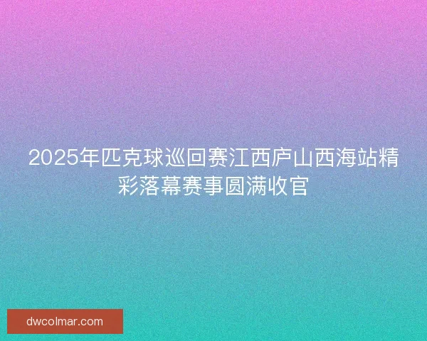 2025年匹克球巡回赛江西庐山西海站精彩落幕赛事圆满收官